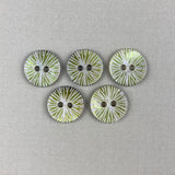 Textile Garden 1/2" Lime Green Starburst Buttons x 5