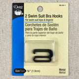 Black Metal Swim Suit Bra Hooks x 2 - Various Sizes