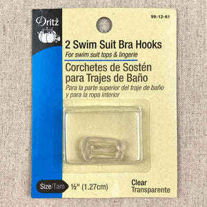 Clear Plastic Swim Suit Bra Hooks x 2 - Various Sizes