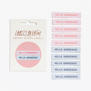 'Hello Gorgeous' Woven Labels by Kylie and the Machine - 10 pcs