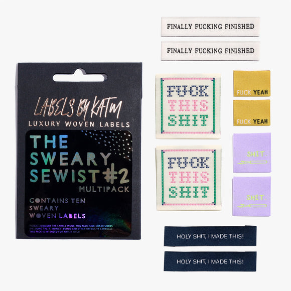 *Limited Edition* 'The Sweary Sewist 2.0' Woven Labels by Kylie and the Machine - 10 pcs