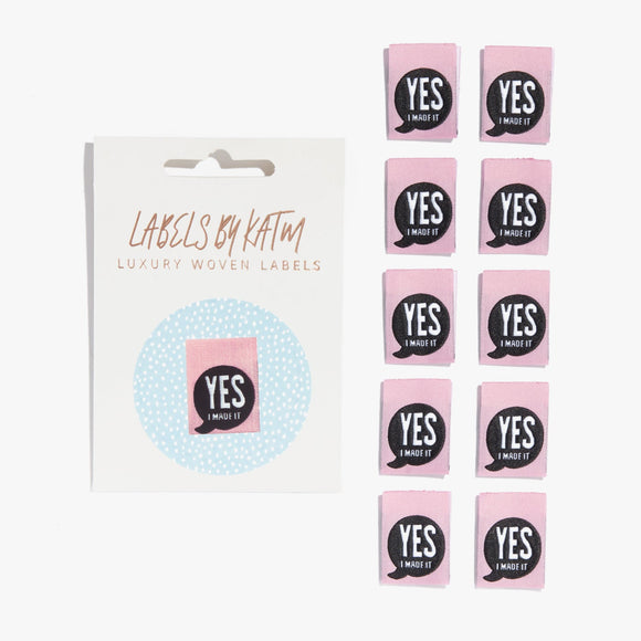 'Yes I Made It' Woven Labels by Kylie and the Machine - 10 pcs
