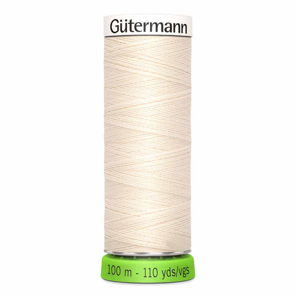 Gütermann rPET Sew-all Thread (100% recycled) 100m #802 Eggshell