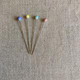 Marbled Glass Head Pins - 20 pcs