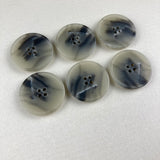 Textile Garden 1" Recycled Paper Buttons x 6 - Grey Imitation Horn