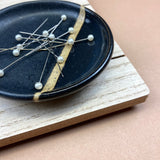 Handmade Ceramic Magnetic Pin Dish - Black