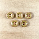 Textile Garden 1/2" Yellow & Natural Wood Buttons x 5