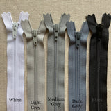 YKK Nylon Coil Dress Zipper - 7" Various Colors