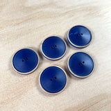 Textile Garden 13/16" Navy Blue Wood Buttons x 5