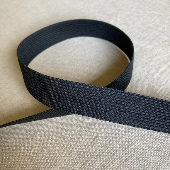 Knit Elastic: Black - Various Widths - 1 meter