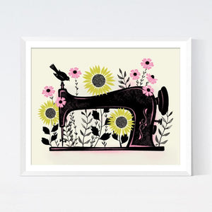 Garden Sewing Art Print by Crafted Moon - Various Sizes