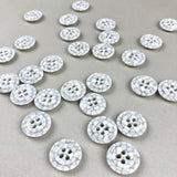 Textile Garden 5/8" Recycled Poly Grey Mosaic Buttons x 6