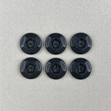 Textile Garden 3/8" Black Metal Buttons x 6