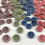 Textile Garden 5/8" Imitation Wood Buttons x 5 - Various Colors