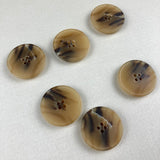 Textile Garden 1" Recycled Paper Buttons x 6 - Natural Imitation Horn