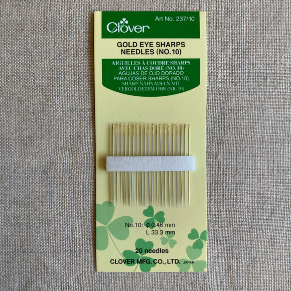 Gold Eye No. 10 Sharps Needles - 20 pcs