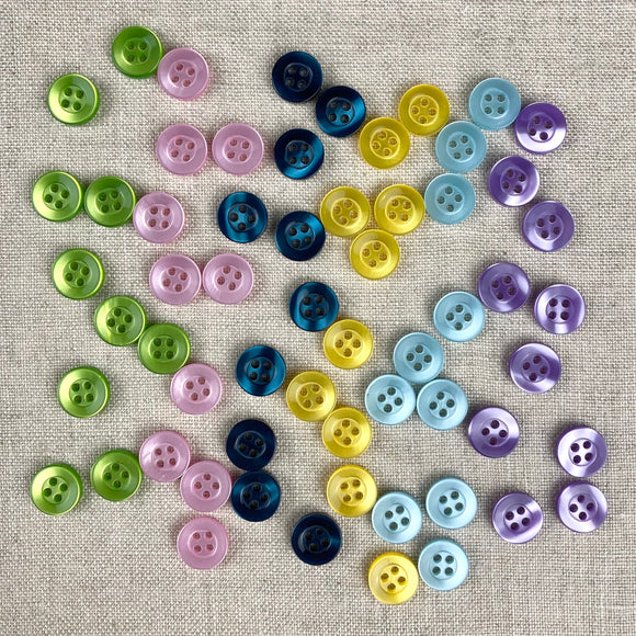 4-Hole Shirt Buttons x 10 - Various Colors