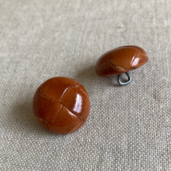Real Leather Shank Buttons x 2 - Various Colors