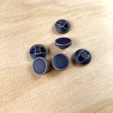 Textile Garden 1/2" Navy Blue Wood Shank Buttons x 6