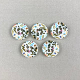 Textile Garden 1/2" White Terrazzo Buttons x 5