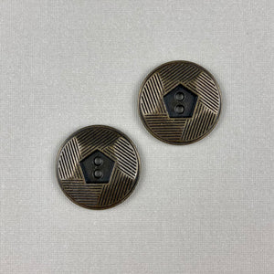 Textile Garden 7/8" Bronze Metal Buttons x 2