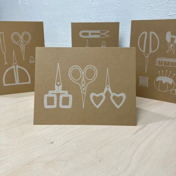 Sewing Tools Letterpress Greeting Cards