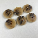 Textile Garden 1" Recycled Paper Buttons x 6 - Natural Imitation Horn